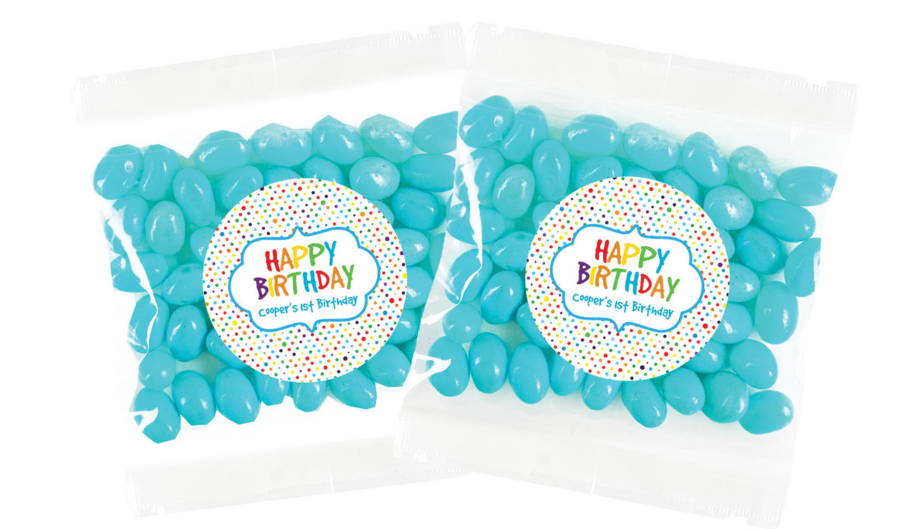 Happy Dots Birthday Personalised Lolly Bag