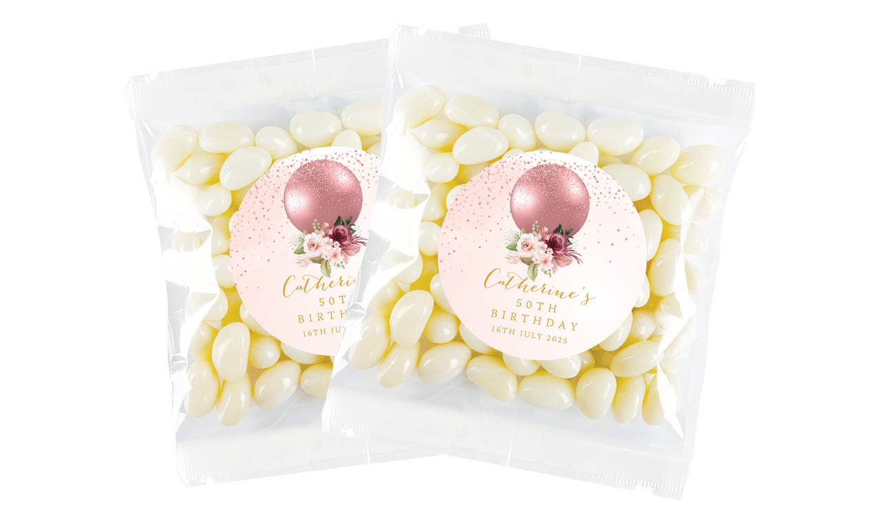 Glitter Balloon Personalised Lolly Bag