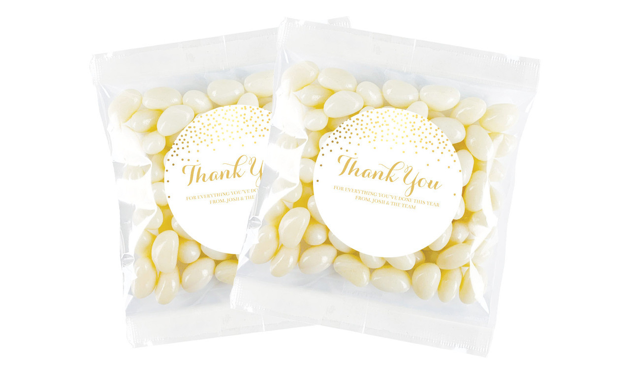 Gold Confetti Personalised Lolly Bag