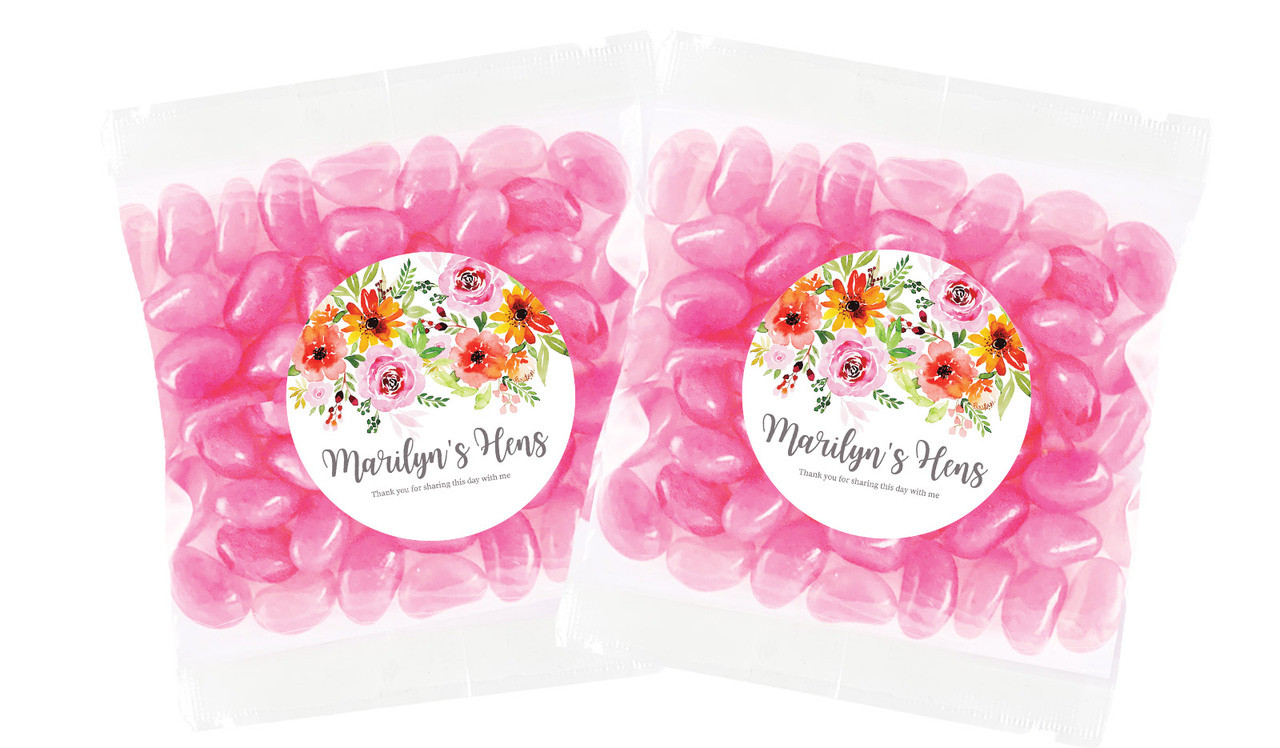Beautiful Florals Personalised Hens Night Lolly Bag Favours