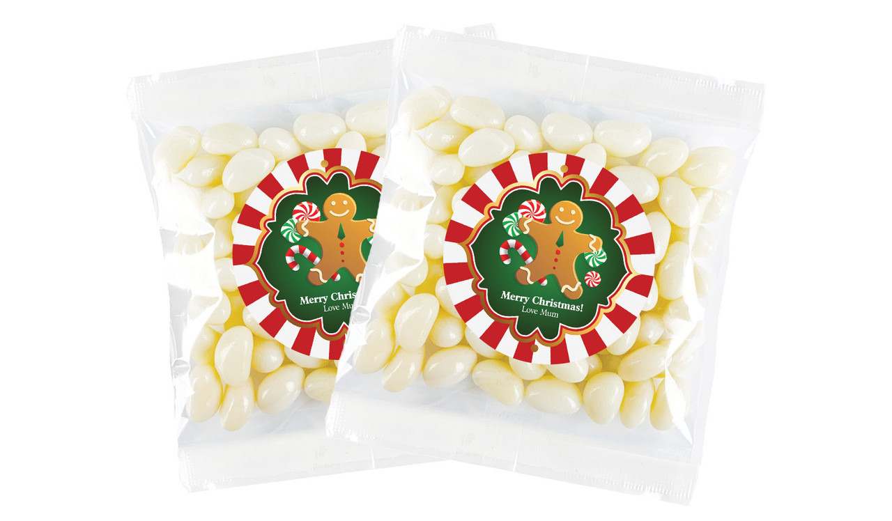 Gingerbread Man Christmas Personalised Lolly Bag