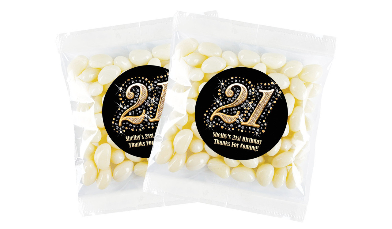 Golden Number Personalised Lolly Bag