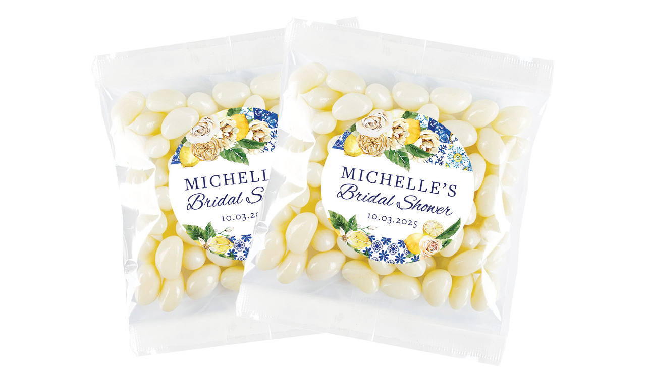 Mediterranean Bridal Shower Personalised Lolly Bag