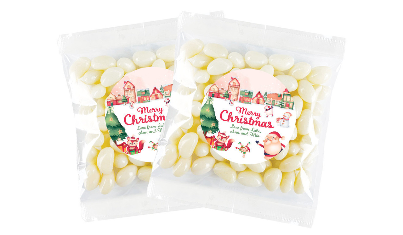 Christmas Village Christmas Personalised Lolly Bag
