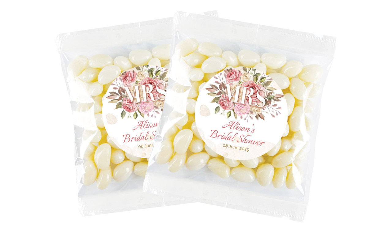 Mrs Floral Bridal Shower Personalised Lolly Bag