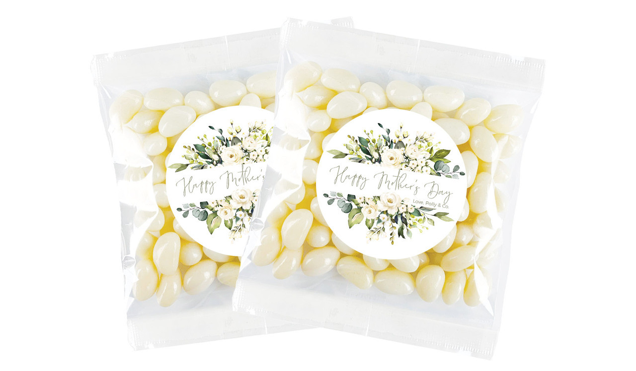 White Roses Mothers Day Personalised Lolly Bag