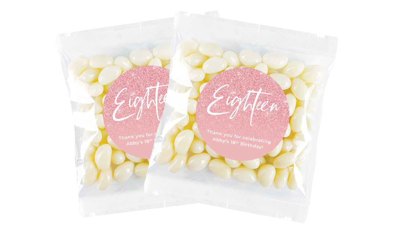 18th Birthday Personalised Lolly Bag Favour