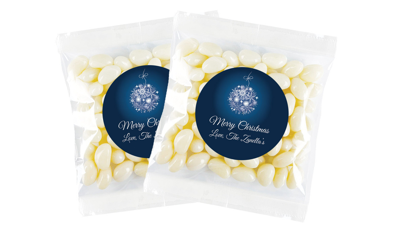 Blue Ornament Christmas Personalised Lolly Bag
