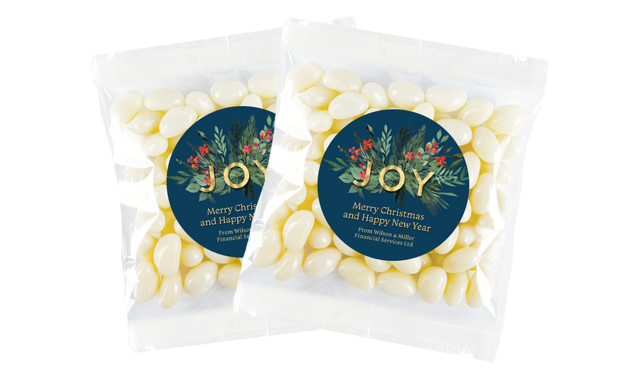 Joy Christmas Personalised Lolly Bag