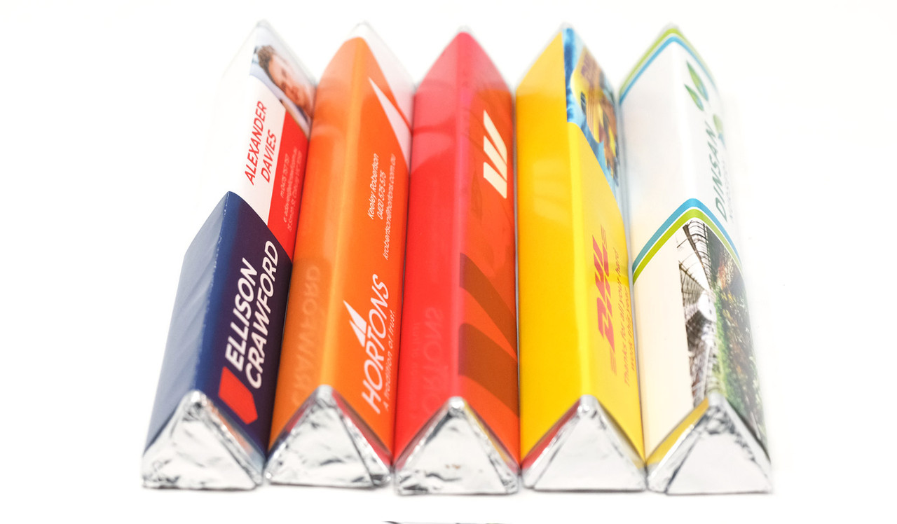 Side profile view of Toblerone Custom Chocolates 50g