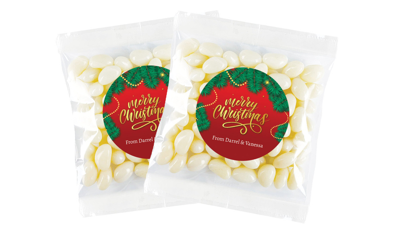 Red Festive Christmas Personalised Lolly Bag