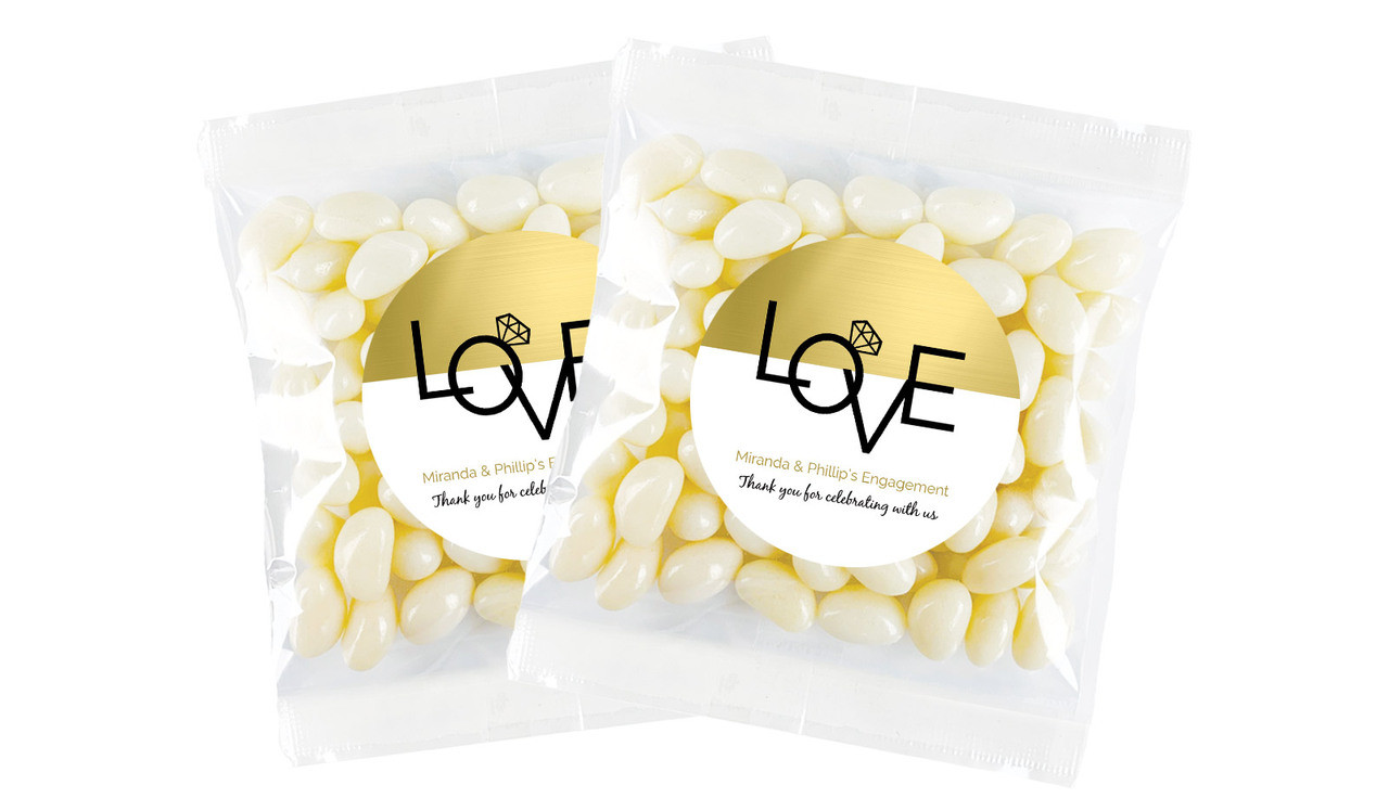Love Letters Engagement Personalised Lolly Bag