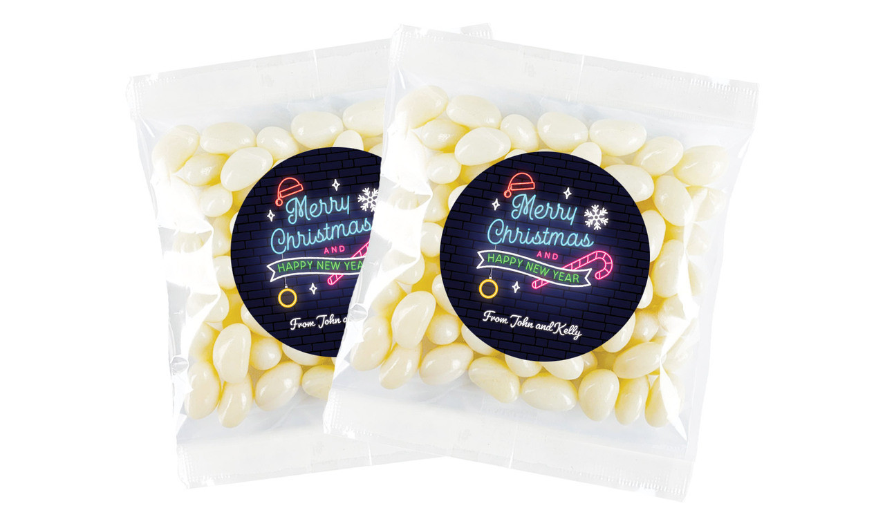 Neon Christmas Personalised Lolly Bag