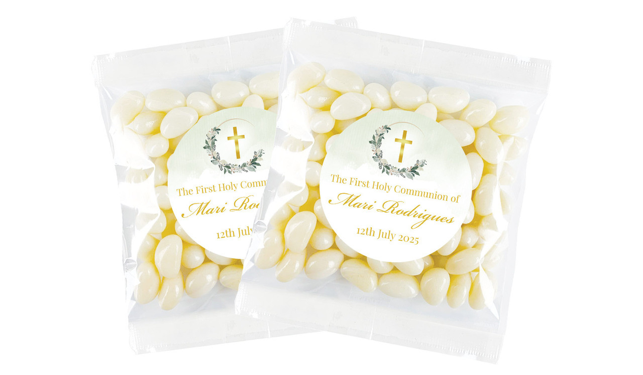Greenery Hoop Communion Personalised Lolly Bag