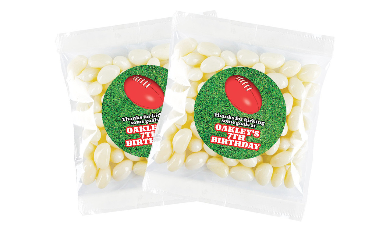 Aussie Rules Football Personalised Lolly Bag