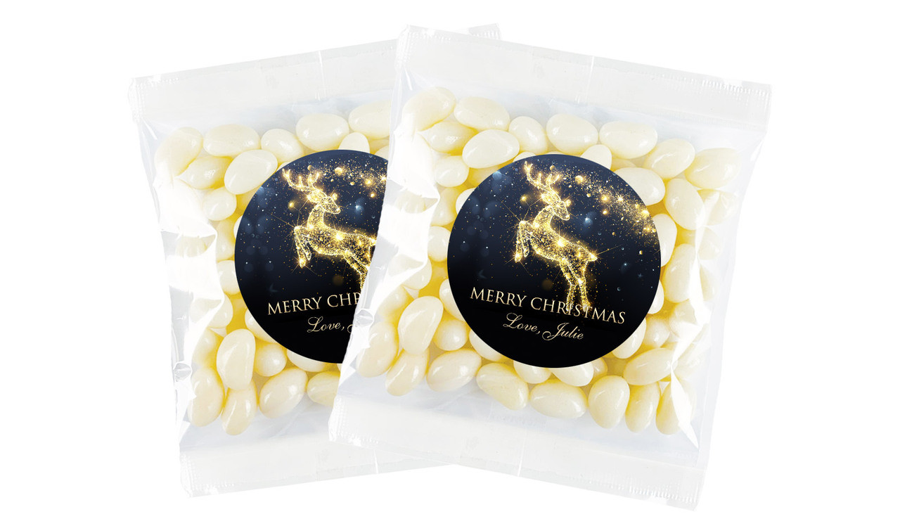Glowing Reindeer Christmas Personalised Lolly Bag