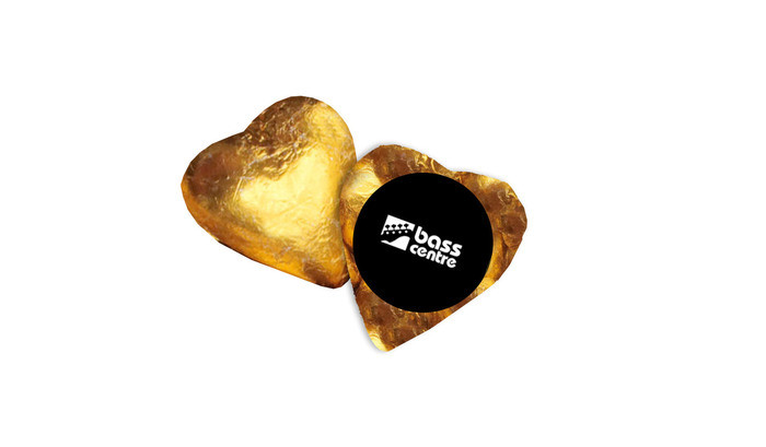 Gold Foil Covered Chocolate Hearts