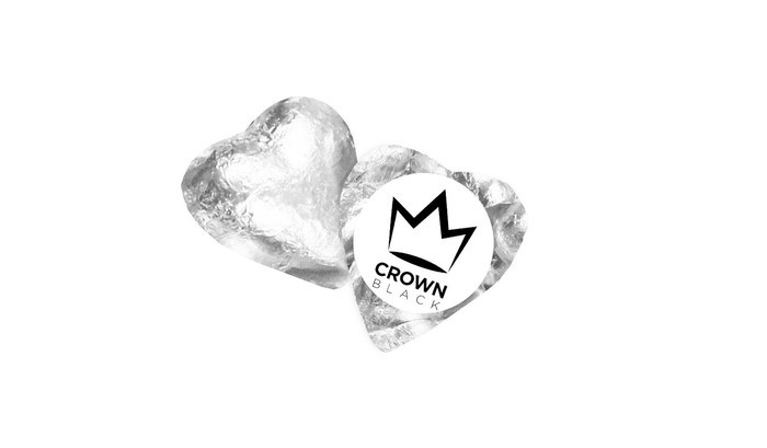 Silver Foil Covered Chocolate Hearts