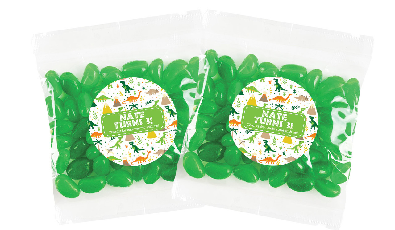 Dinosaur Background Personalised Lolly Bag (Choice Of Fillings)