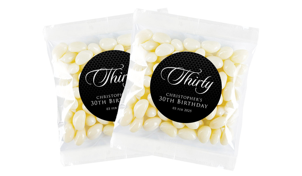 Elegant Black Personalised Lolly Bag