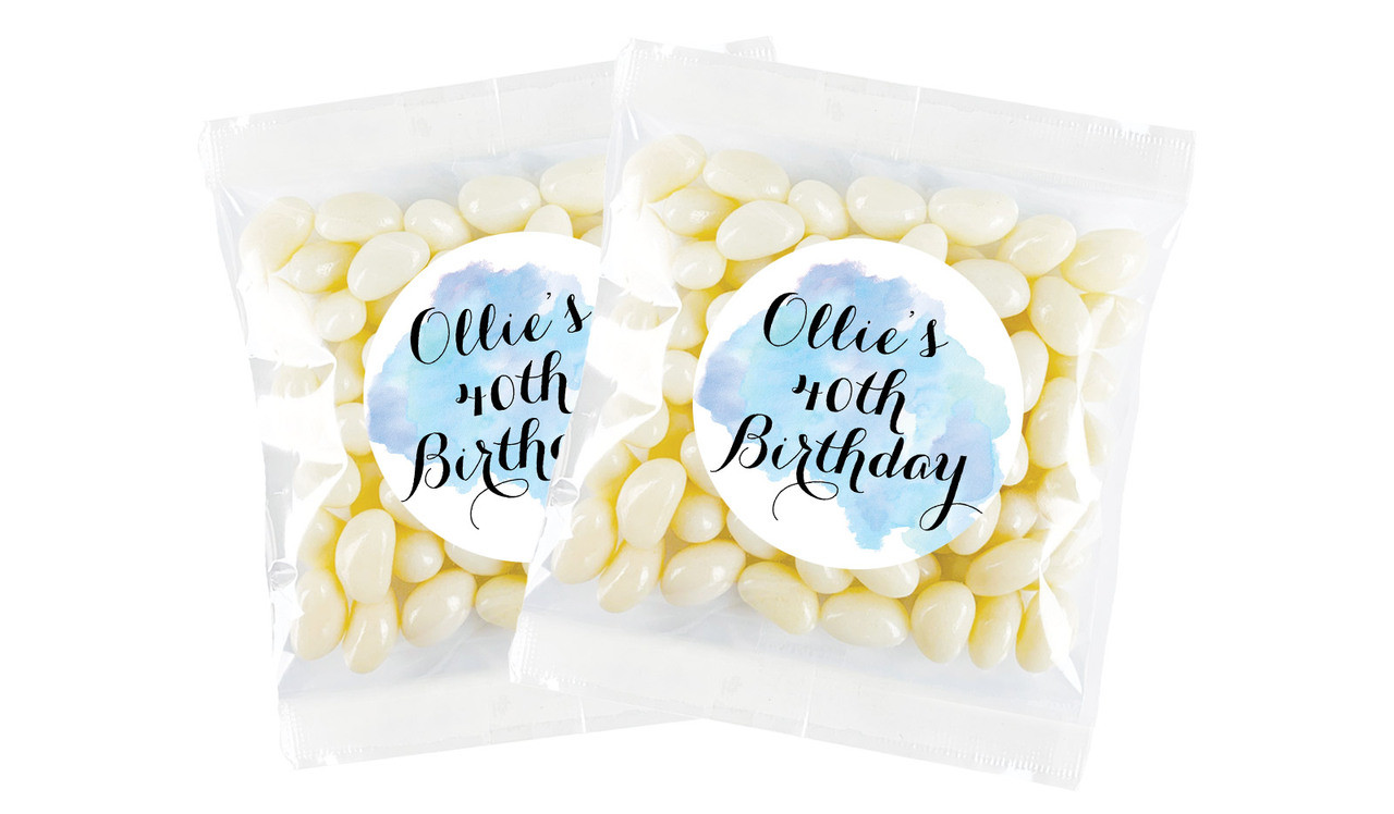 A Splash Of Water Colour Blue Personalised Lolly Bag
