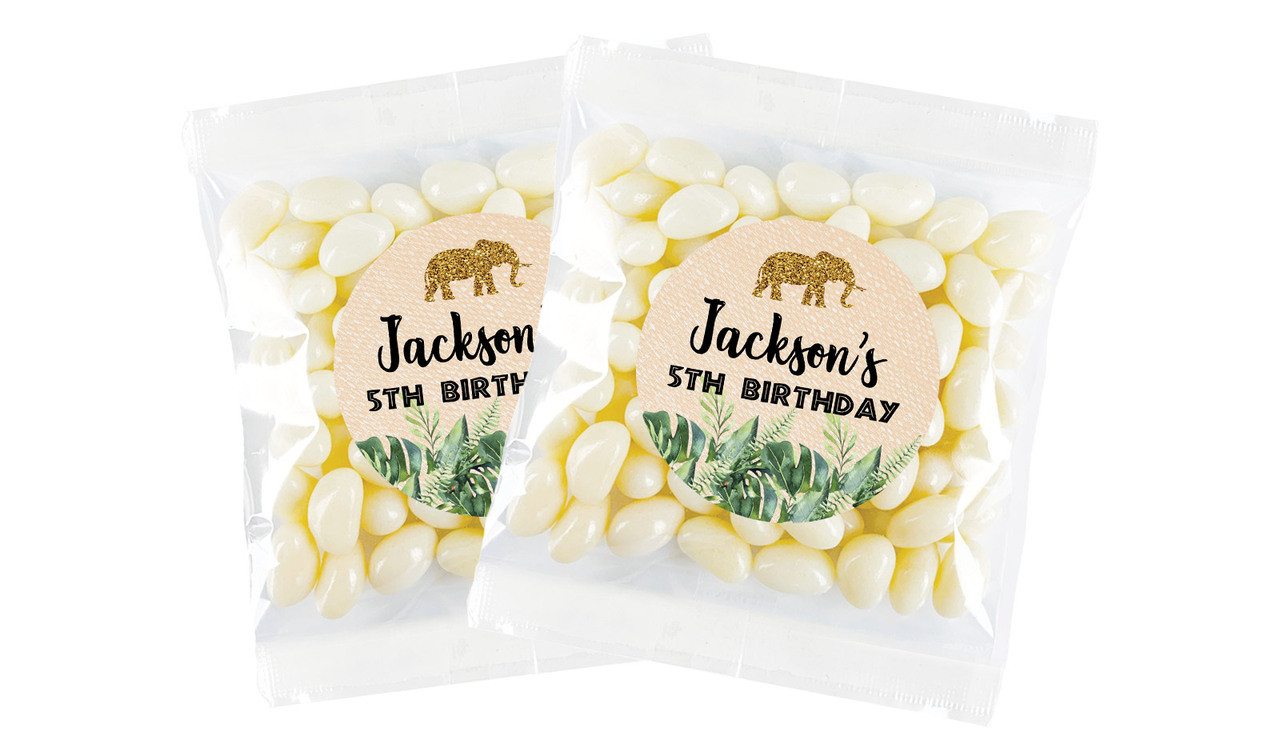 Jungle Gold Birthday Personalised Lolly Bag