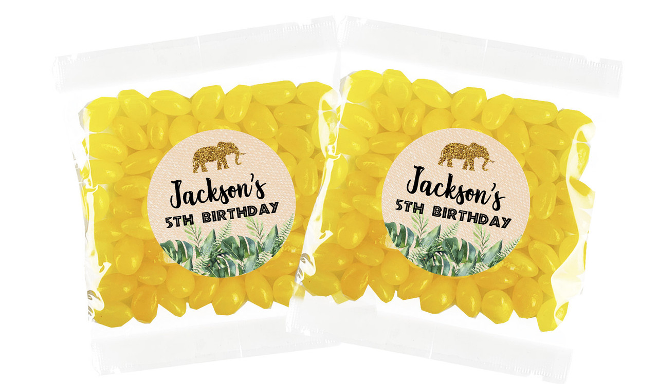 Jungle Gold Birthday Personalised Lolly Bag