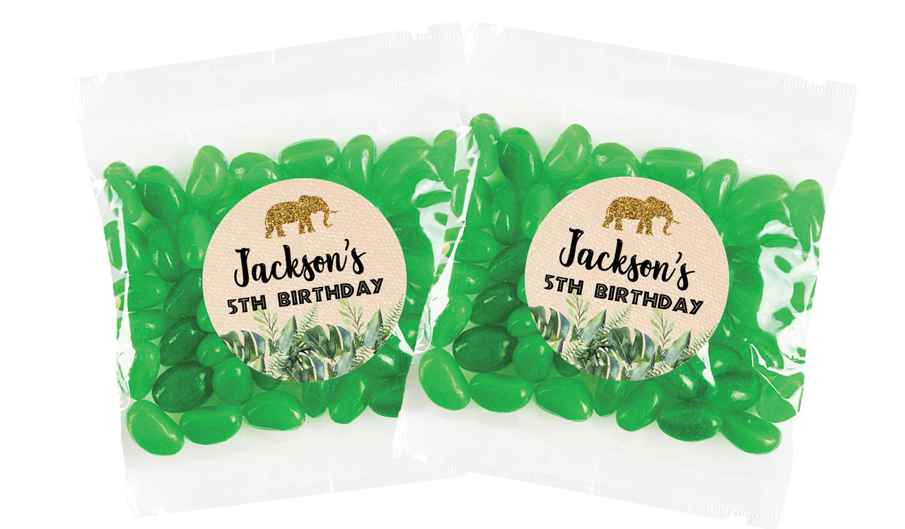 Jungle Gold Birthday Personalised Lolly Bag