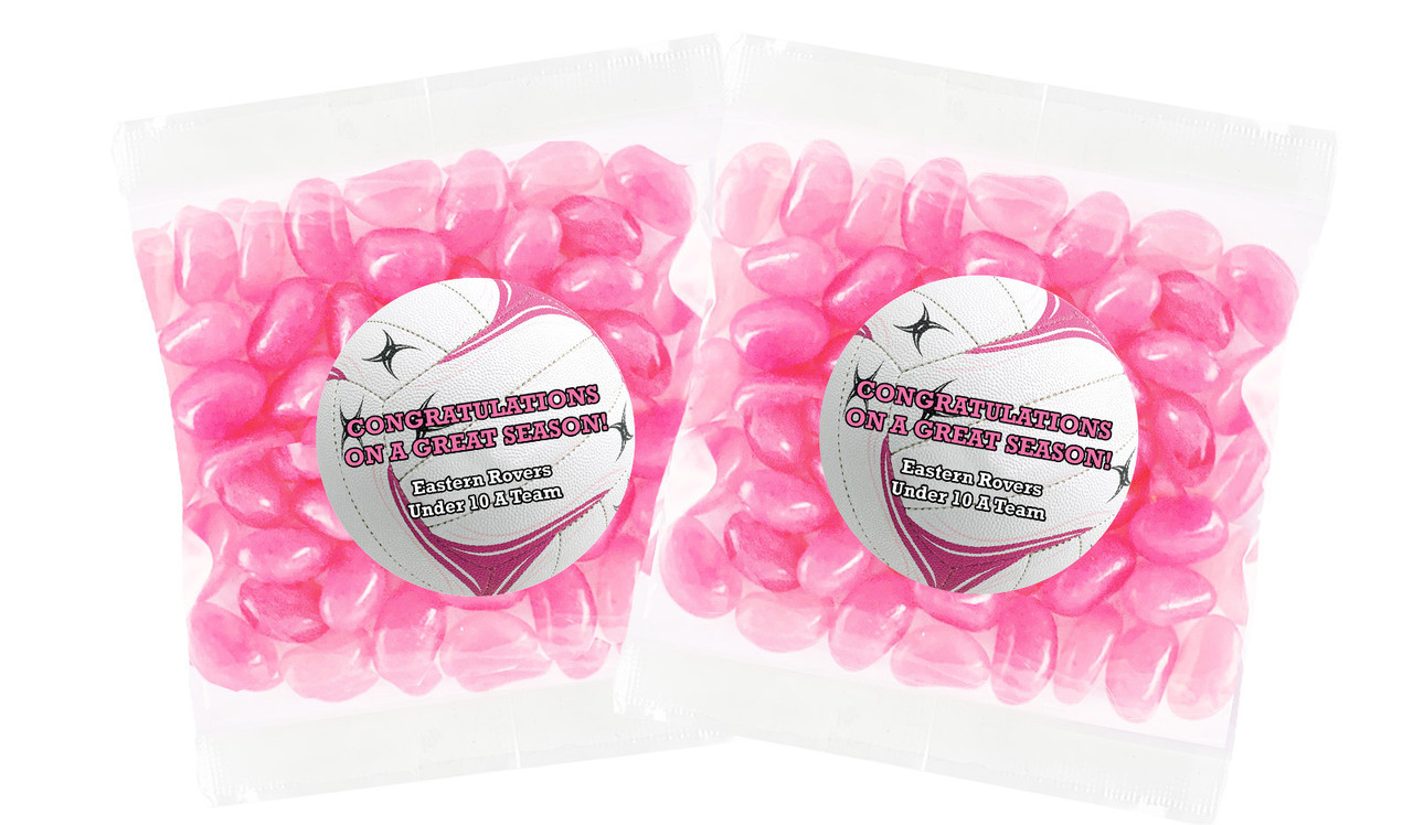 Netball Ball Personalised Lolly Bag (Choice Of Fillings)