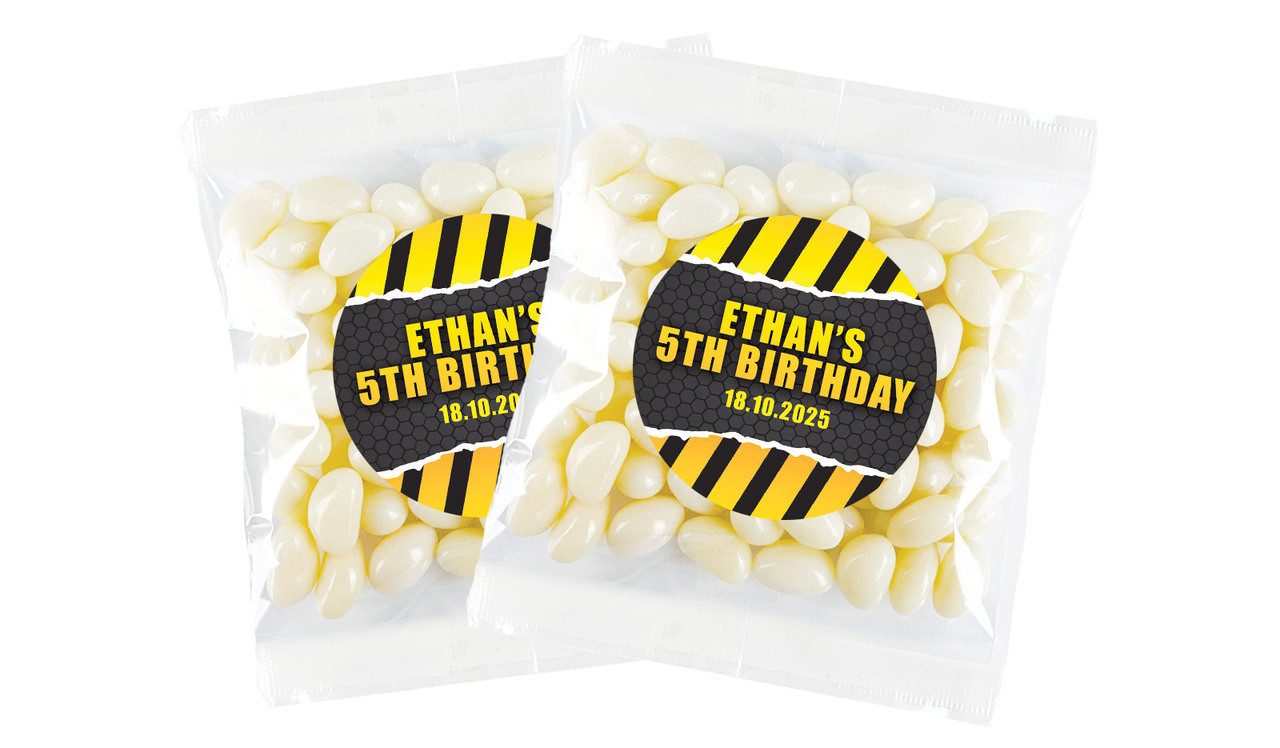 Construction Builders Personalised Lolly Bag Favour - Australia's #1 Kids Party Supplies