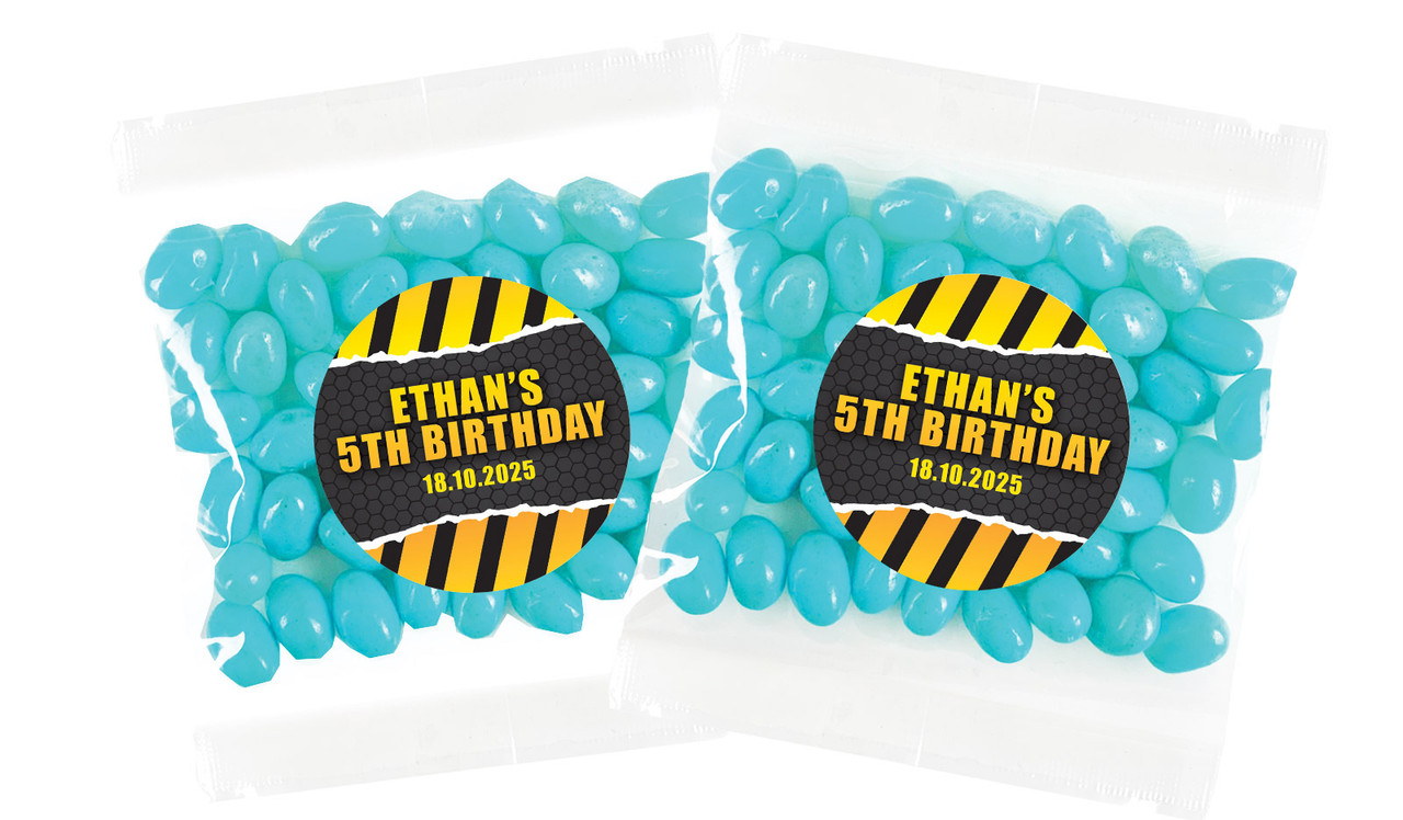 Construction Builders Personalised Lolly Bag Favour - Australia's #1 Kids Party Supplies