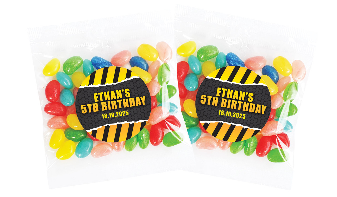 Construction Builders Personalised Lolly Bag Favour - Australia's #1 Kids Party Supplies