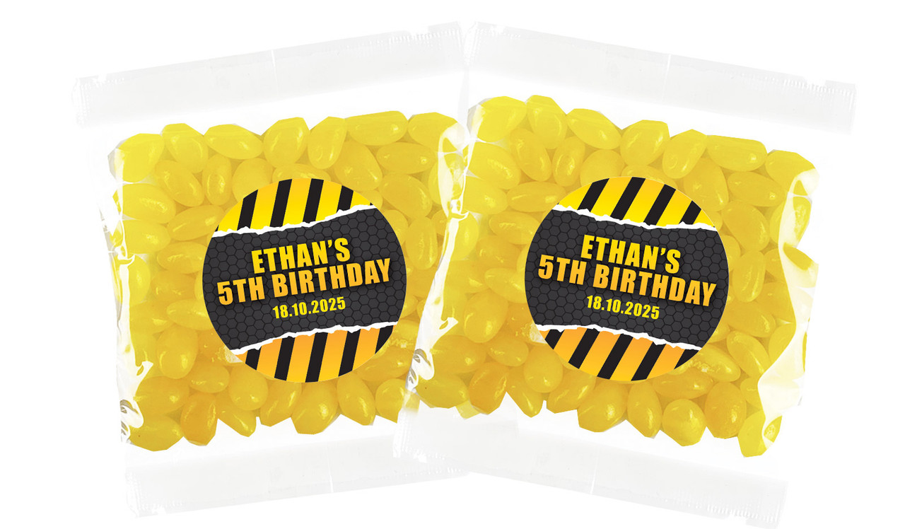 Construction Builders Personalised Lolly Bag Favour - Australia's #1 Kids Party Supplies