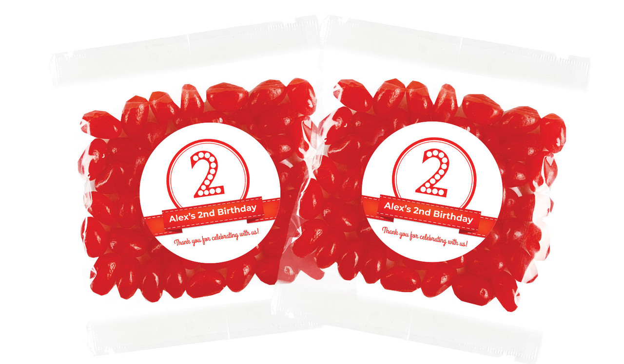 Number In Red Birthday Personalised Lolly Bag (Choice Of Fillings)