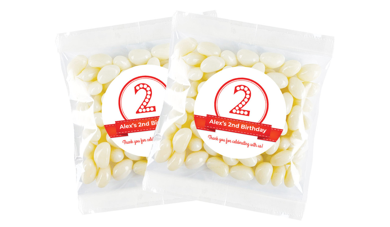 Number In Red Birthday Personalised Lolly Bag (Choice Of Fillings)