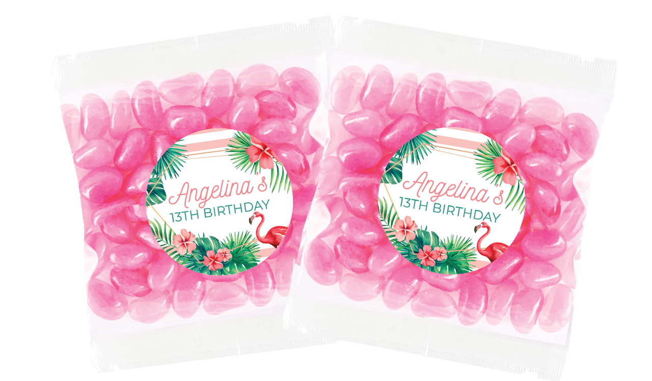 Flamingle Flamingo Birthday Personalised Lolly Bag Favour