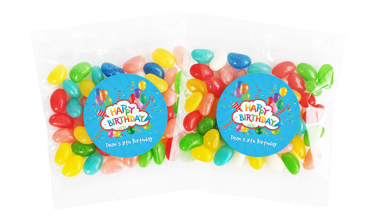 Happy Confetti Birthday Personalised Lolly Bag (Choice Of Fillings)