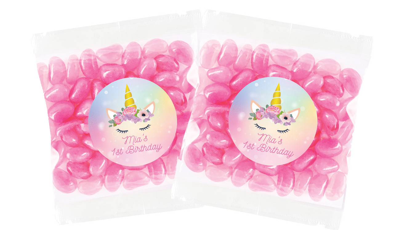 Sparkle Unicorn Birthday Personalised Lolly Bag