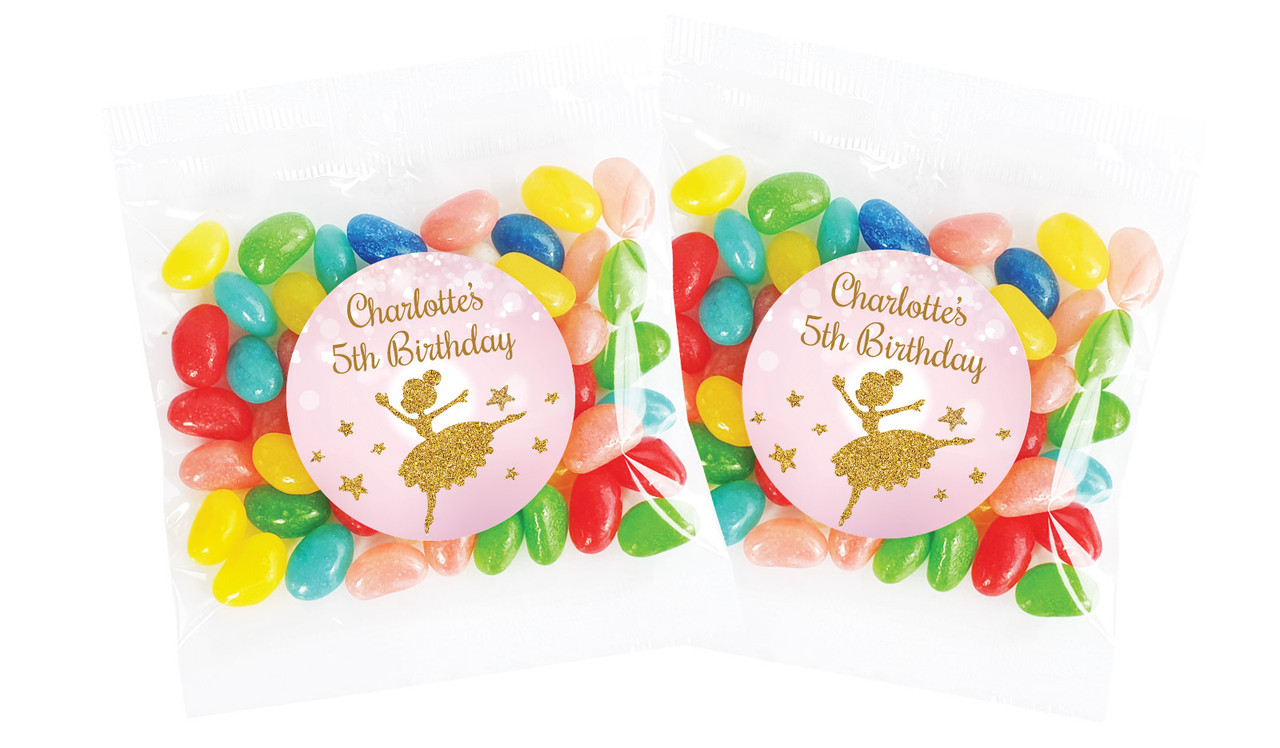 Golden Ballerina Personalised Lolly Bag Favour - Australia's #1 Kids Party Supplies
