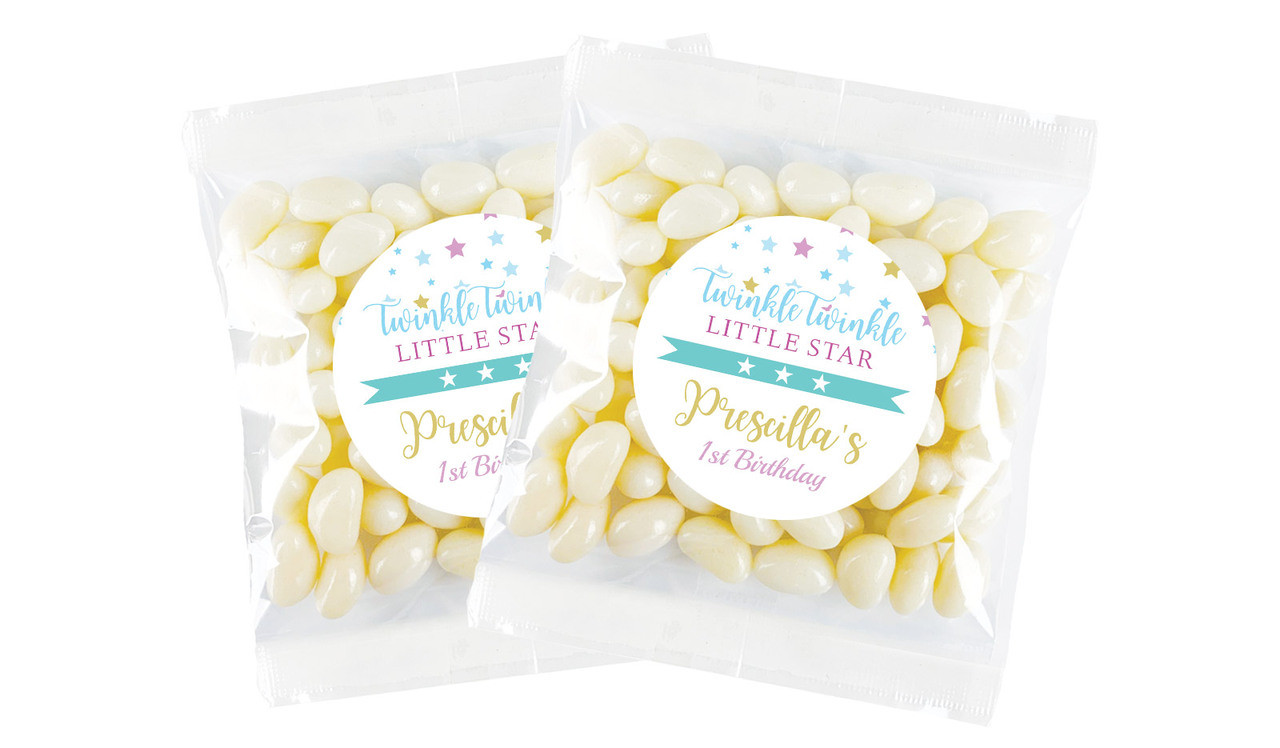 Twinkle Star 1st Birthday Personalised Lolly Bag Favour - Australia's #1 Kids Party Supplies