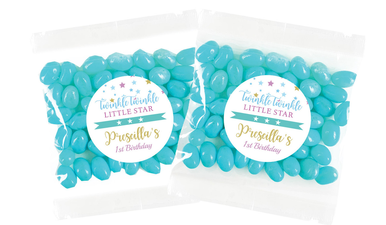 Twinkle Star 1st Birthday Personalised Lolly Bag Favour - Australia's #1 Kids Party Supplies