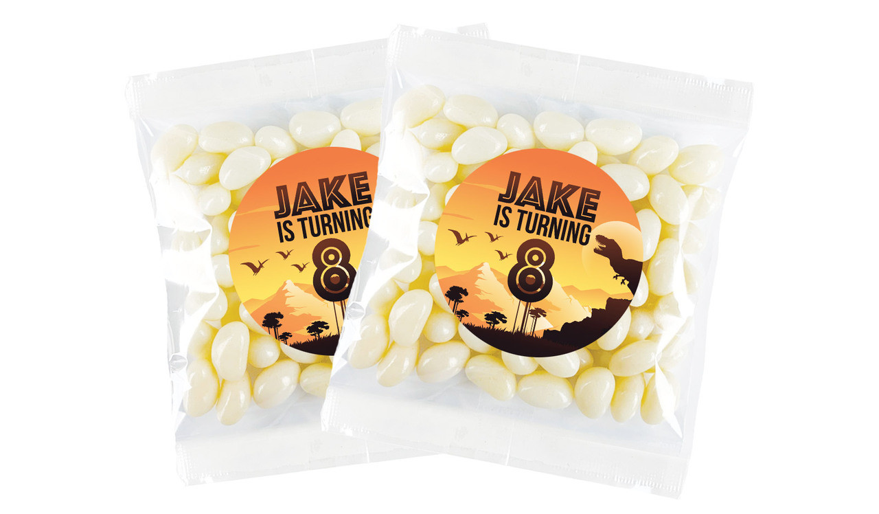 Prehistoric Dinosaur Personalised Lolly Bag Favour