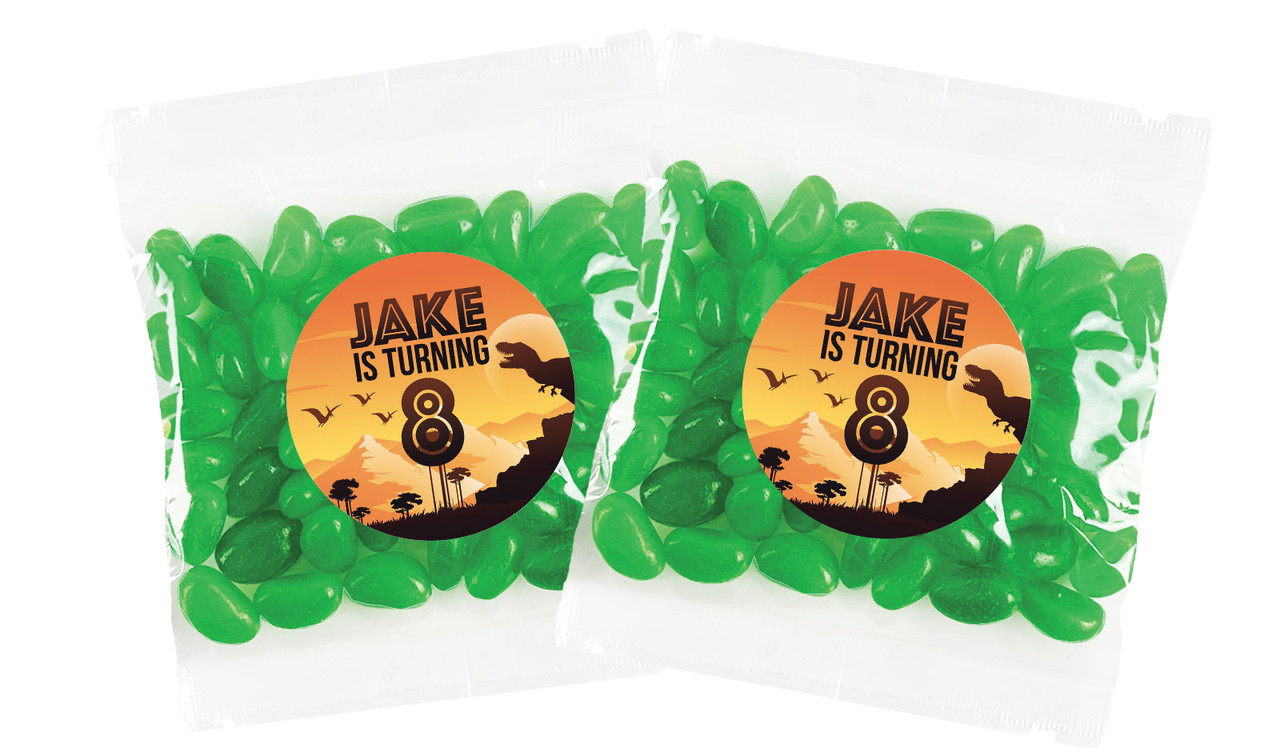 Prehistoric Dinosaur Personalised Lolly Bag Favour