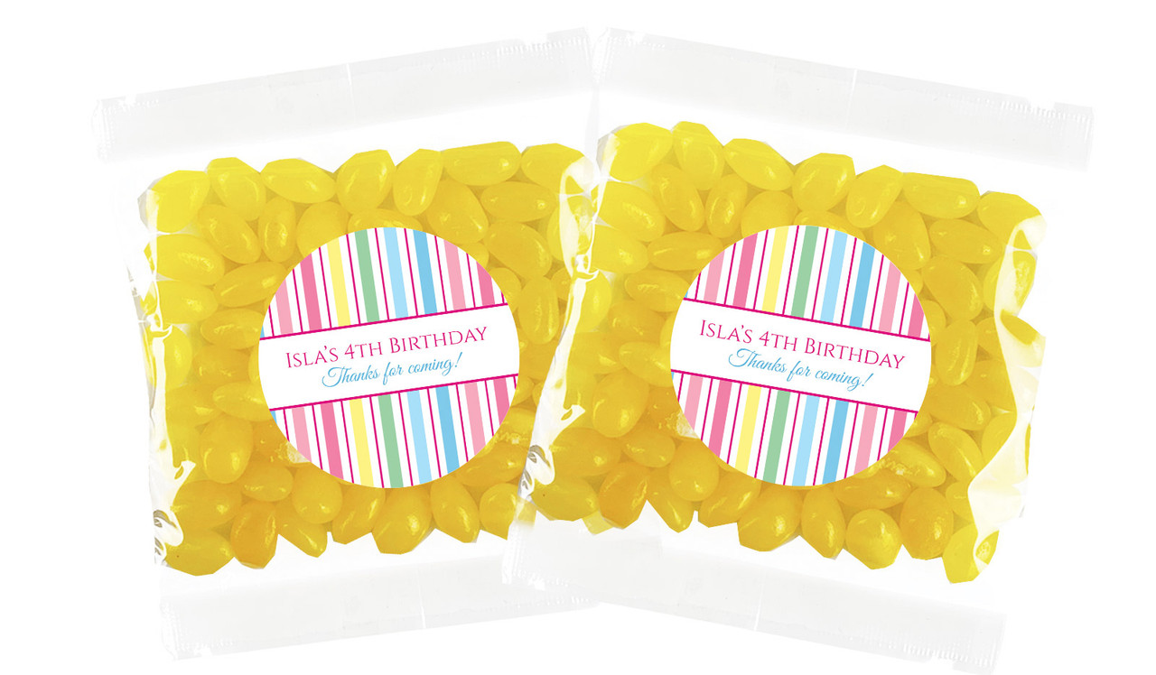 Pastel Stripe Personalised Lolly Bag (Choice Of Fillings)