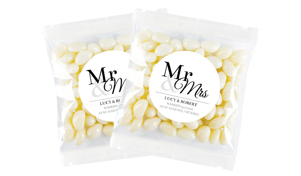 Mr And Mrs Announcement Jelly Bean Bag Favour