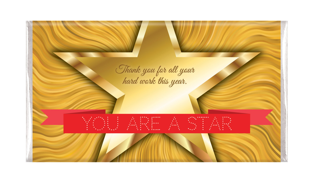 Star Thank You Personalised Chocolate Bar