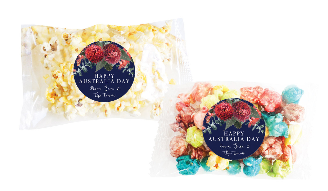 Native Flowers Australia Day Personalised Popcorn Bag
