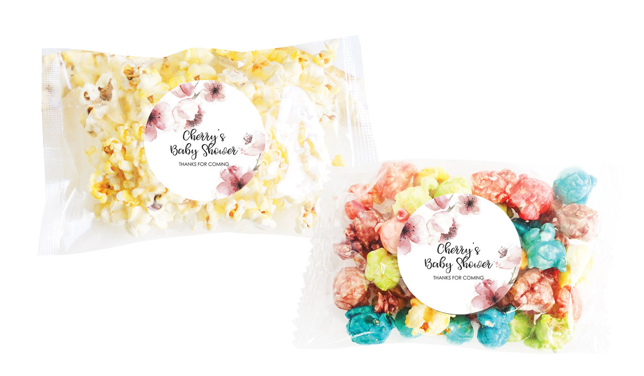 Cherry Blossoms Baby Shower Personalised Popcorn Bag