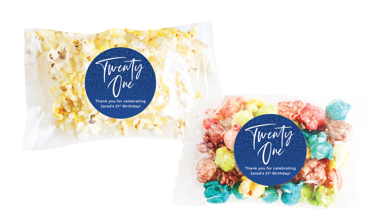 21st Birthday Personalised Popcorn Bag