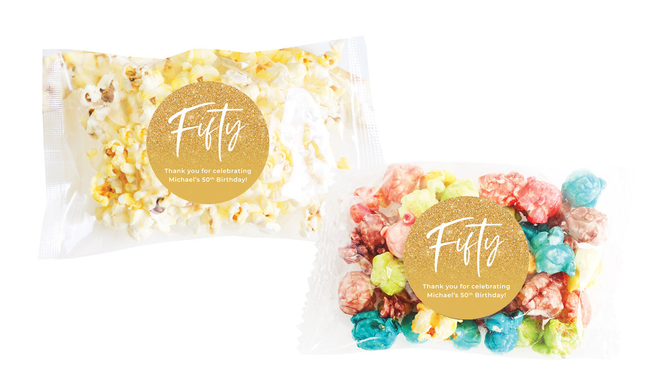 50th Birthday Personalised Popcorn Bag